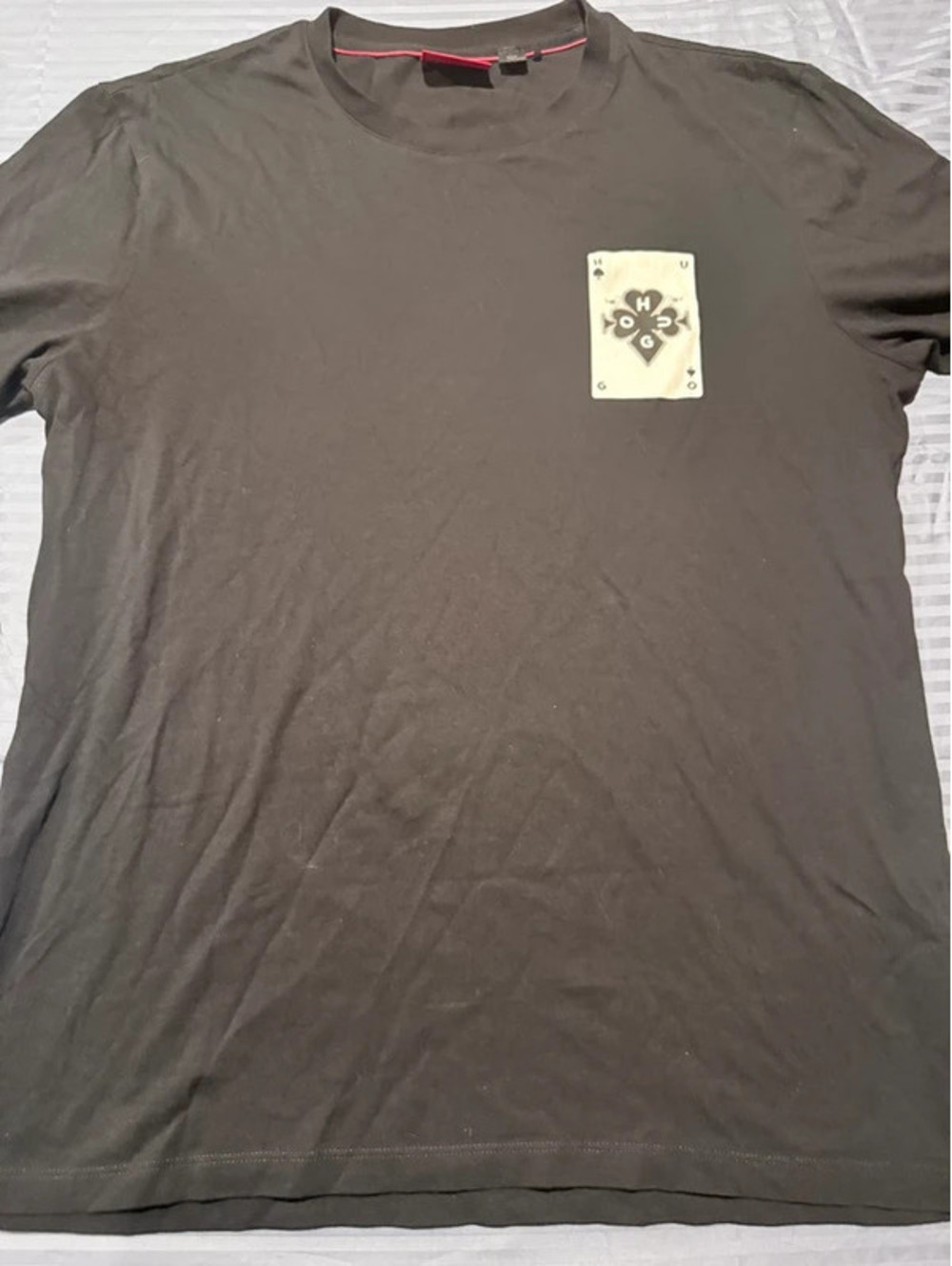 HUGO Playing Card Graphic T-Shirt Large 1343